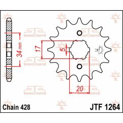 JTF1264.16 FRONT REPLACEMENT SPROCKET 16 TEETH 428 PITCH NATURAL CHROMOLY STEEL ALLOY