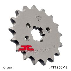 JTF1263.17 FRONT REPLACEMENT SPROCKET 17 TEETH 428 PITCH NATURAL CHROMOLY STEEL ALLOY