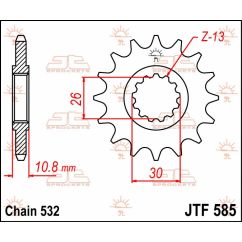 JTF585.17 FRONT REPLACEMENT SPROCKET 17 TEETH 532 PITCH NATURAL CHROMOLY STEEL ALLOY