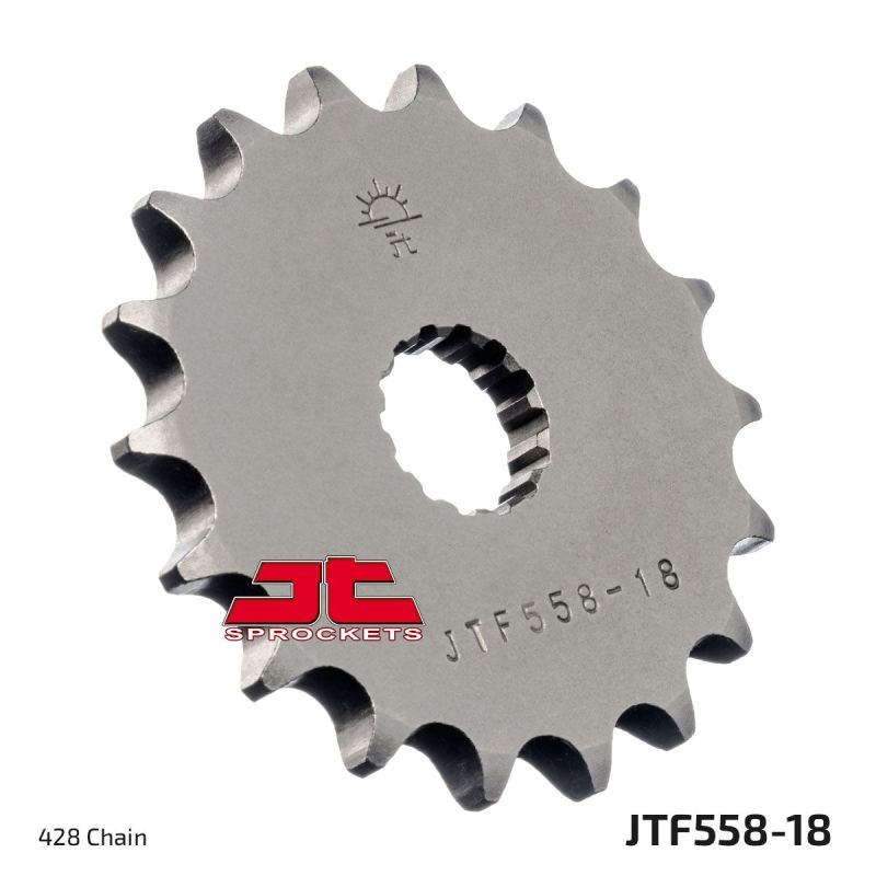 JTF558.18 FRONT REPLACEMENT SPROCKET 18 TEETH 428 PITCH NATURAL CHROMOLY STEEL ALLOY