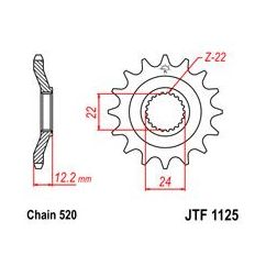 JTF1125.16 FRONT REPLACEMENT SPROCKET 16 TEETH 520 PITCH NATURAL CHROMOLY STEEL ALLOY