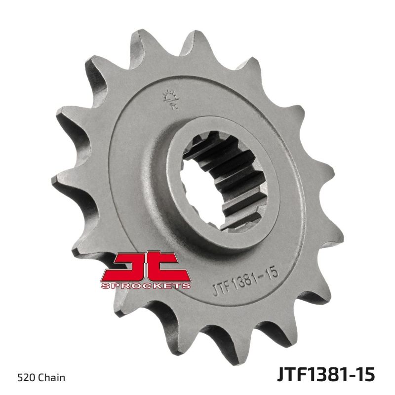 JTF1381.15 FRONT REPLACEMENT SPROCKET 15 TEETH 520 PITCH NATURAL CHROMOLY STEEL ALLOY
