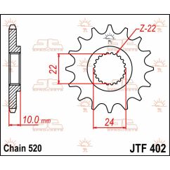 JTF402.13 FRONT REPLACEMENT SPROCKET 13 TEETH 520 PITCH NATURAL CHROMOLY STEEL ALLOY