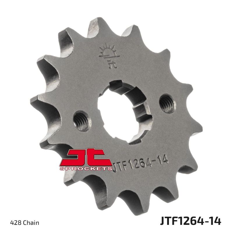 JTF1264.14 FRONT REPLACEMENT SPROCKET 14 TEETH 428 PITCH NATURAL SCM420 CHROMOLY STEEL ALLOY