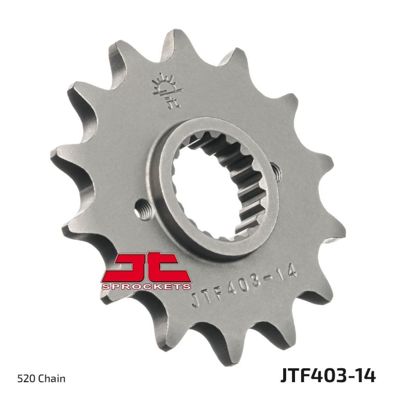 JTF403.14 FRONT REPLACEMENT SPROCKET 14 TEETH 520 PITCH NATURAL SCM420 CHROMOLY STEEL ALLOY