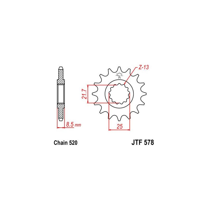 JTF578.17 FRONT REPLACEMENT SPROCKET 17 TEETH 520 PITCH NATURAL SCM420 CHROMOLY STEEL ALLOY