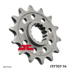 JTF707.14 FRONT REPLACEMENT SPROCKET 14 TEETH 520 PITCH NATURAL SCM420 CHROMOLY STEEL ALLOY