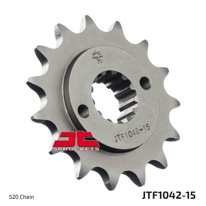 JTF1042.15 FRONT REPLACEMENT SPROCKET 15 TEETH 520 PITCH NATURAL SCM420 CHROMOLY STEEL ALLOY