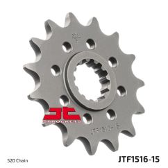JTF1516.15 FRONT REPLACEMENT SPROCKET 15 TEETH 520 PITCH NATURAL SCM420 CHROMOLY STEEL ALLOY