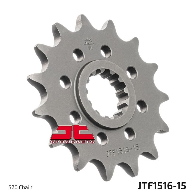 JTF1516.15 FRONT REPLACEMENT SPROCKET 15 TEETH 520 PITCH NATURAL SCM420 CHROMOLY STEEL ALLOY
