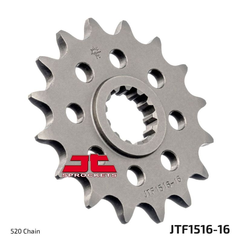 JTF1516.16 FRONT REPLACEMENT SPROCKET 16 TEETH 520 PITCH NATURAL SCM420 CHROMOLY STEEL ALLOY
