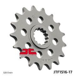 JTF1516.17 FRONT REPLACEMENT SPROCKET 17 TEETH 520 PITCH NATURAL SCM420 CHROMOLY STEEL ALLOY
