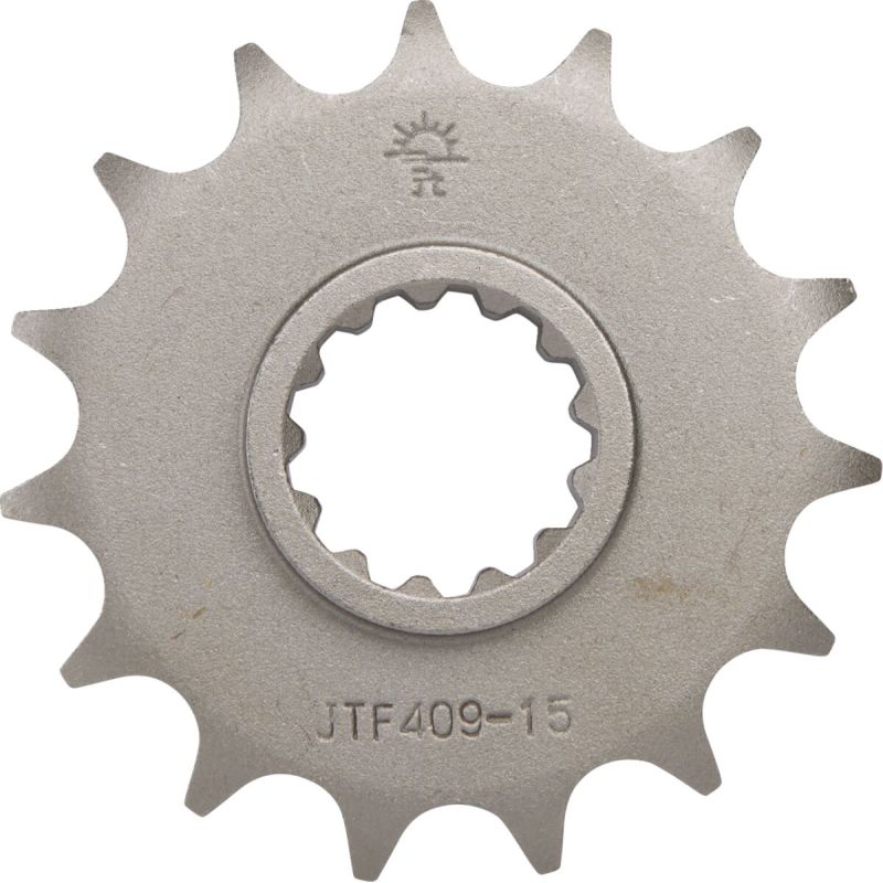 JTF409.15 FRONT REPLACEMENT SPROCKET 15 TEETH 128 PITCH NATURAL SCM420 CHROMOLY STEEL ALLOY