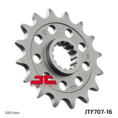 JTF707.16 FRONT REPLACEMENT SPROCKET 16 TEETH 520 PITCH NATURAL SCM420 CHROMOLY STEEL ALLOY