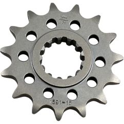 JTF1591.15 FRONT REPLACEMENT SPROCKET 15 TEETH 525 PITCH NATURAL SCM420 CHROMOLY STEEL ALLOY