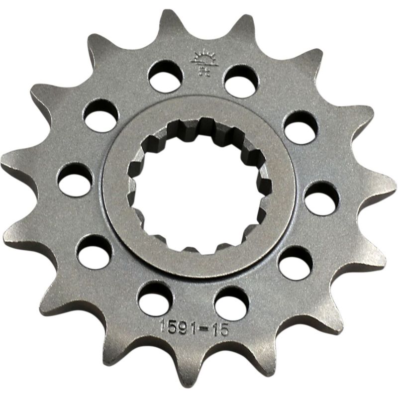 JTF1591.15 FRONT REPLACEMENT SPROCKET 15 TEETH 525 PITCH NATURAL SCM420 CHROMOLY STEEL ALLOY