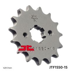 JTF1550.15 FRONT REPLACEMENT SPROCKET 15 TEETH 428 PITCH NATURAL CHROMOLY STEEL