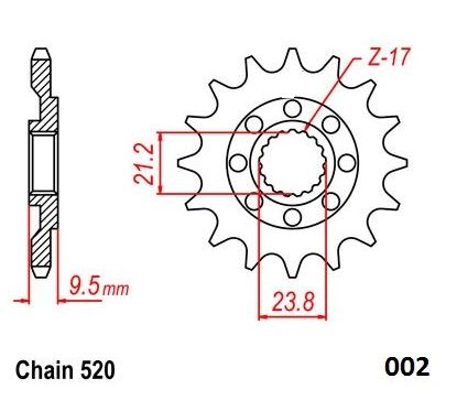 FRONT SPROCKET 520 15T - 12121467