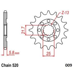 FRONT SPROCKET 520 14T - 12121474