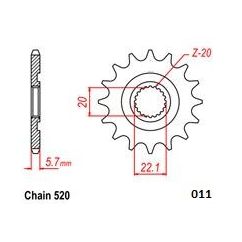 FRONT SPROCKET 520 14T - 12121479