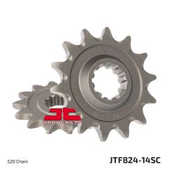 JTF824.14SC FRONT SELF CLEANING SPROCKET 14 TEETH 520 PITCH NATURAL CHROMOLY STEEL ALLOY