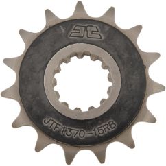 JTF1370.15RB FRONT RUBBER CUSHIONED SPROCKET 15 TEETH 525 PITCH NATURAL SCM420 CHROMOLY STEEL ALLOY
