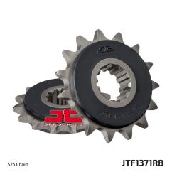 JTF1371.15RB FRONT RUBBER CUSHIONED SPROCKET 15 TEETH 525 PITCH NATURAL SCM420 CHROMOLY STEEL ALLOY