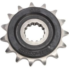 JTF1537.15RB FRONT RUBBER CUSHIONED SPROCKET 15 TEETH 525 PITCH NATURAL SCM420 CHROMOLY STEEL ALLOY