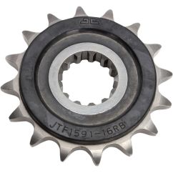 JTF1591.16RB FRONT RUBBER CUSHIONED SPROCKET 16 TEETH 525 PITCH NATURAL SCM420 CHROMOLY STEEL ALLOY