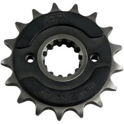 JTF339.17RB FRONT RUBBER CUSHIONED SPROCKET 17 TEETH 50 PITCH NATURAL SCM420 CHROMOLY STEEL ALLOY