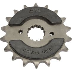JTF513.18RB FRONT RUBBER CUSHIONED SPROCKET 18 TEETH 530 PITCH NATURAL SCM420 CHROMOLY STEEL ALLOY