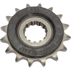 JTF579.16RB FRONT RUBBER CUSHIONED SPROCKET 16 TEETH 50 PITCH NATURAL SCM420 CHROMOLY STEEL ALLOY