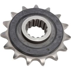 JTF741.15RB FRONT RUBBER CUSHIONED SPROCKET 15 TEETH 525 PITCH NATURAL SCM420 CHROMOLY STEEL ALLOY