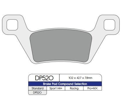 BRAKE PAD DP SINTERED REPLACEMENT STREET TOURING OFF-ROAD/ATV