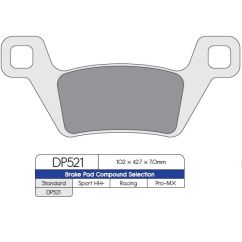 BRAKE PAD DP SINTERED REPLACEMENT STREET TOURING OFF-ROAD/ATV - 17212511