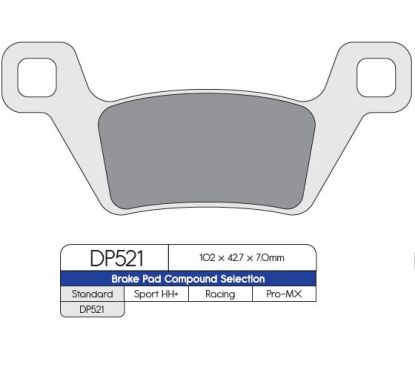 BRAKE PAD DP SINTERED REPLACEMENT STREET TOURING OFF-ROAD/ATV - 17212511