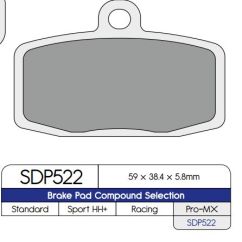 BRAKE PAD DP SINTERED REPLACEMENT STREET TOURING OFF-ROAD/ATV - 17212555