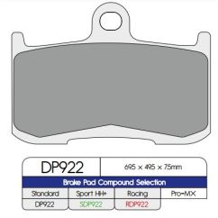 BRAKE PAD DP SINTERED REPLACEMENT STREET TOURING OFF-ROAD/ATV - 17212560