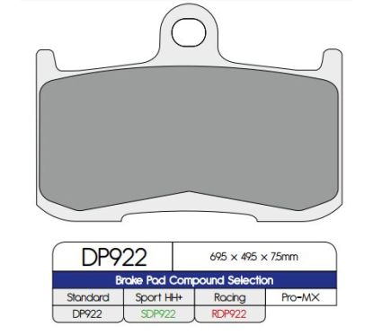 BRAKE PAD DP SINTERED REPLACEMENT STREET TOURING OFF-ROAD/ATV - 17212560