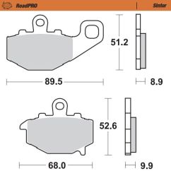 BRAKE PAD ROADPRO SINTER - 17212638