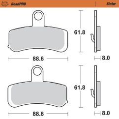 BRAKE PAD ROADPRO SINTER - 17212821