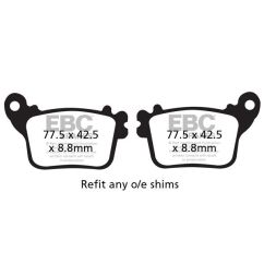 BRAKE PAD FA-V SERIES SINTERED METAL/ORGANIC COMPOUND - 17211981