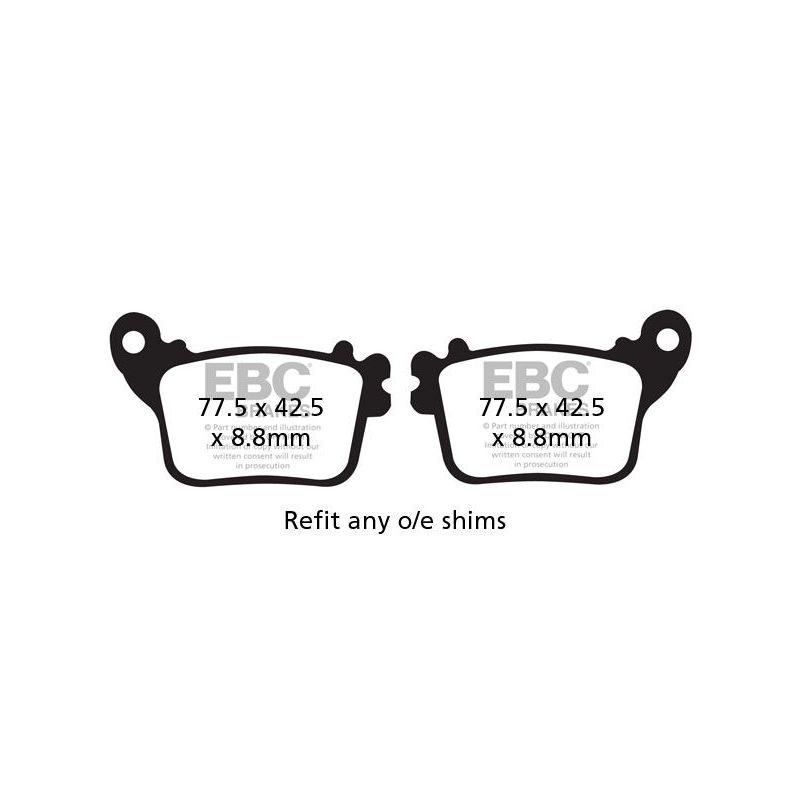 BRAKE PAD FA-V SERIES SINTERED METAL/ORGANIC COMPOUND - 17211981