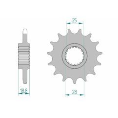 Kit chaîne AFAM 525 XHR3 - 16/42-110 - Couronne alu standard