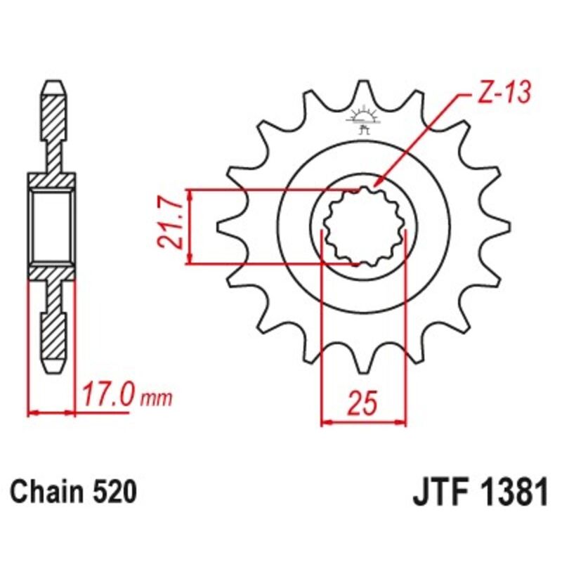 Pignon JT SPROCKETS acier anti-bruit - 520 Pignon JT SPROCKETS acier anti-bruit - 520