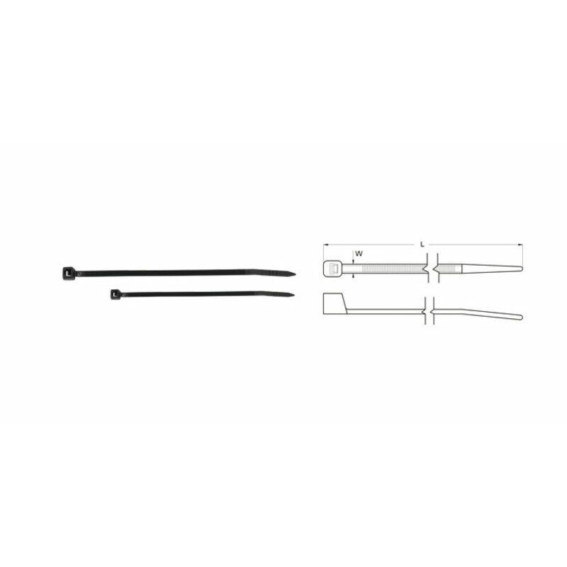 Colliers nylon BIHR 2,5x100mm noir 100 pièces
