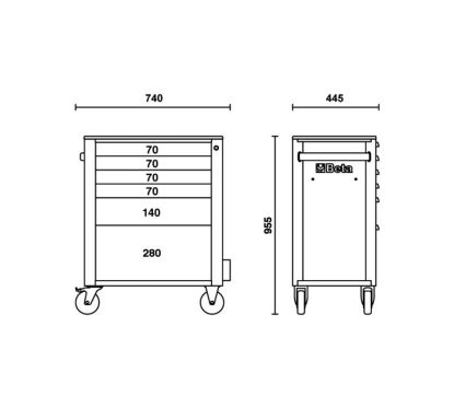 Servante mobile d'atelier BETA RSC24/6 6 tiroirs