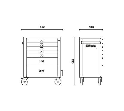 Servante mobile d'atelier BETA RSC24/7 7 tiroirs