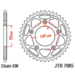Couronne JT SPROCKETS acier standard - 530