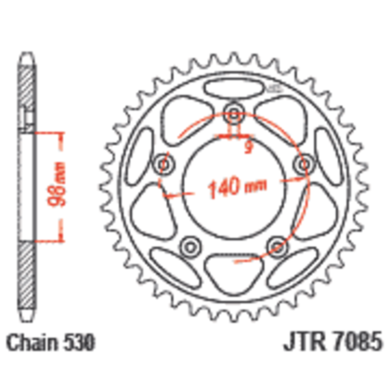 Couronne JT SPROCKETS acier standard - 530 Couronne JT SPROCKETS acier standard - 530